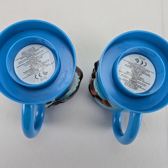 Disney Moana Plastic Mug Set of 2 Kids Handled 3D Characters Blue Reusable - Picture 6 of 12